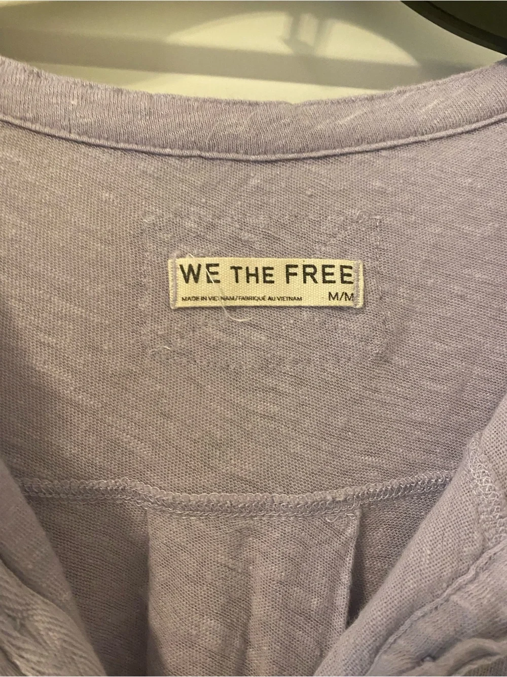 Free People Mystic Lilac We The Free Cotton-Linen Henley Tee
